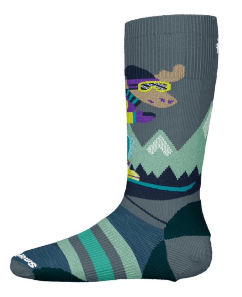 Bilete av Smartwool K Wintersport Full Cushion Mountain Moose Pattern Otc Socks L88 Pewter Blue
