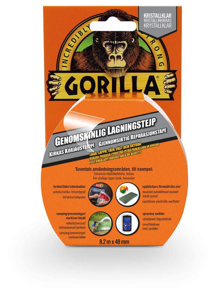 Gorilla Tape Clear Repair 8,2m 24620 Fjell & Fritid 1