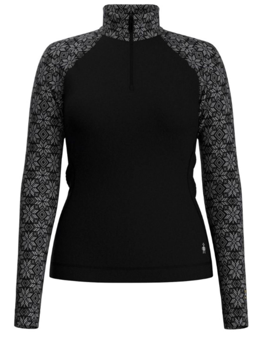 Bilete av Smartwool W Classic Thermal Merino Base Layer 1-4 Zip Boxed N86 Black Digi Snow