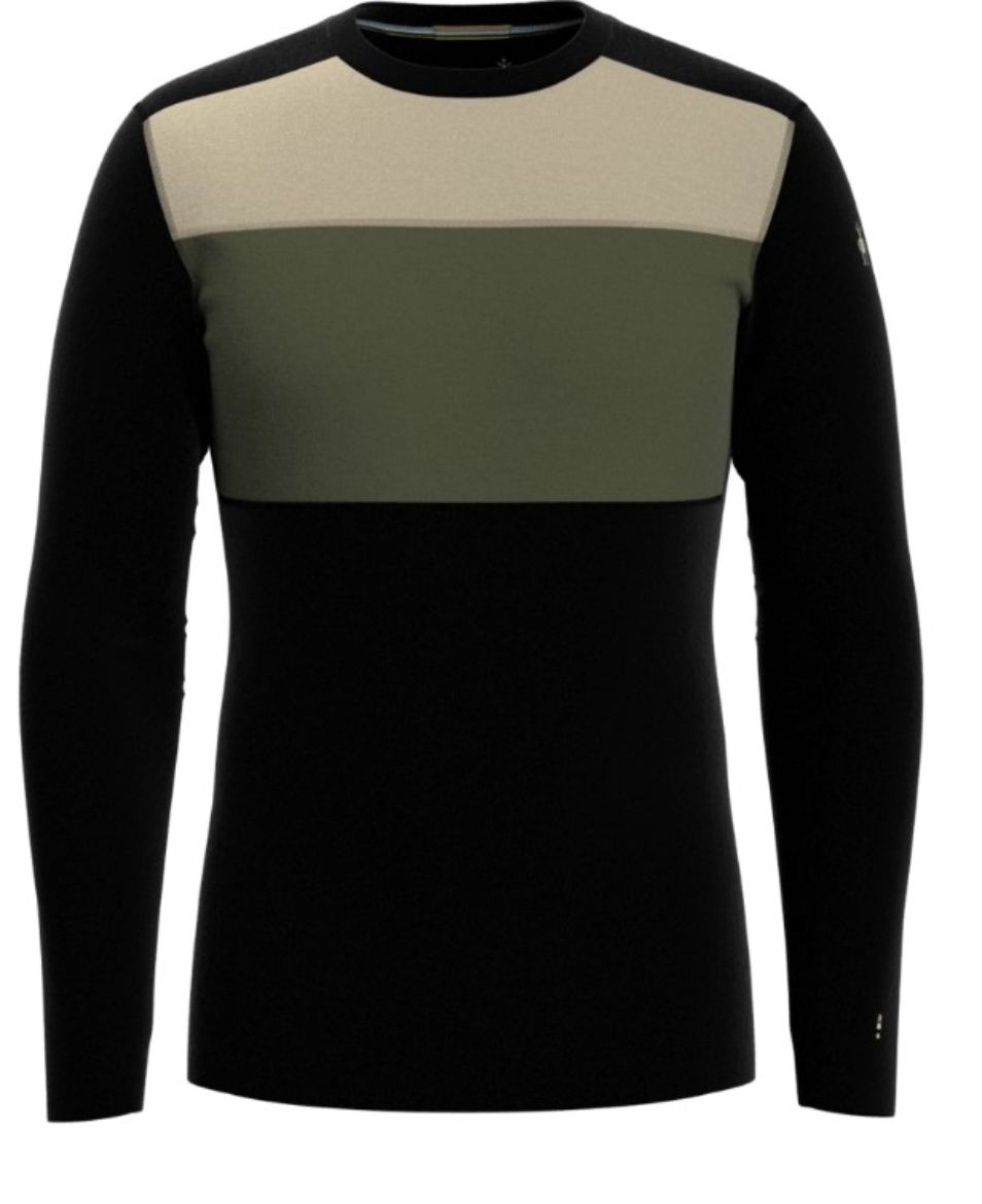 Bilete av Smartwool Men´S Classic Thermal Merino Base Layer Colorblock Crew Boxed M33 Black-Winter Moss
