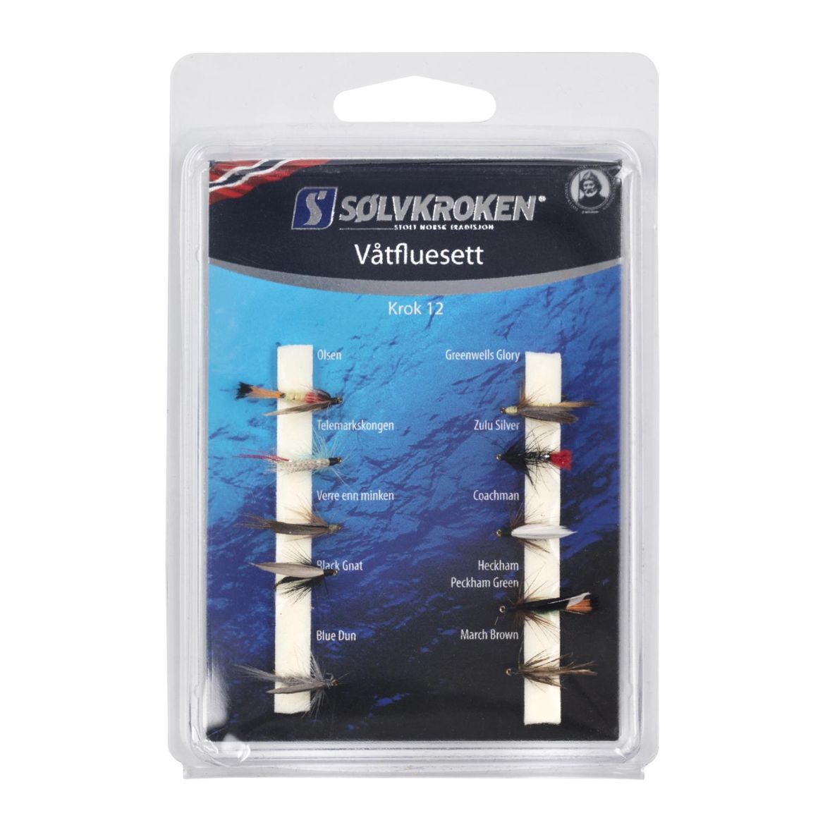 Sølvkroken Våtfluesett    Krok 12    A10 8501 Fjell & Fritid 1